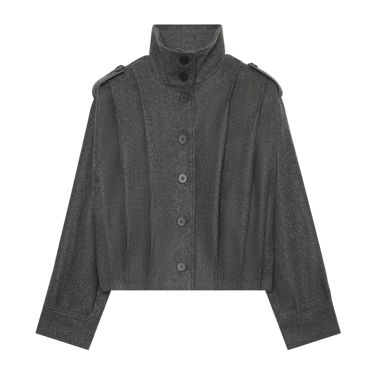 ZA Draped High-Neck Cropped Jacket