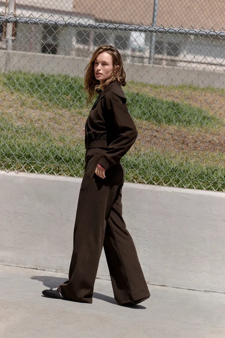 ZA Wide-Leg Zip Jacket Co-Ord Set