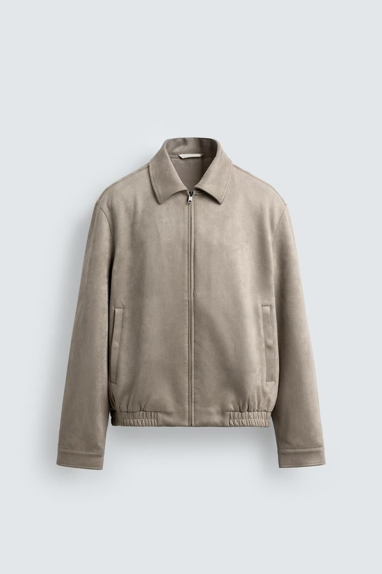 ZA Suede-Effect Zip Jacket