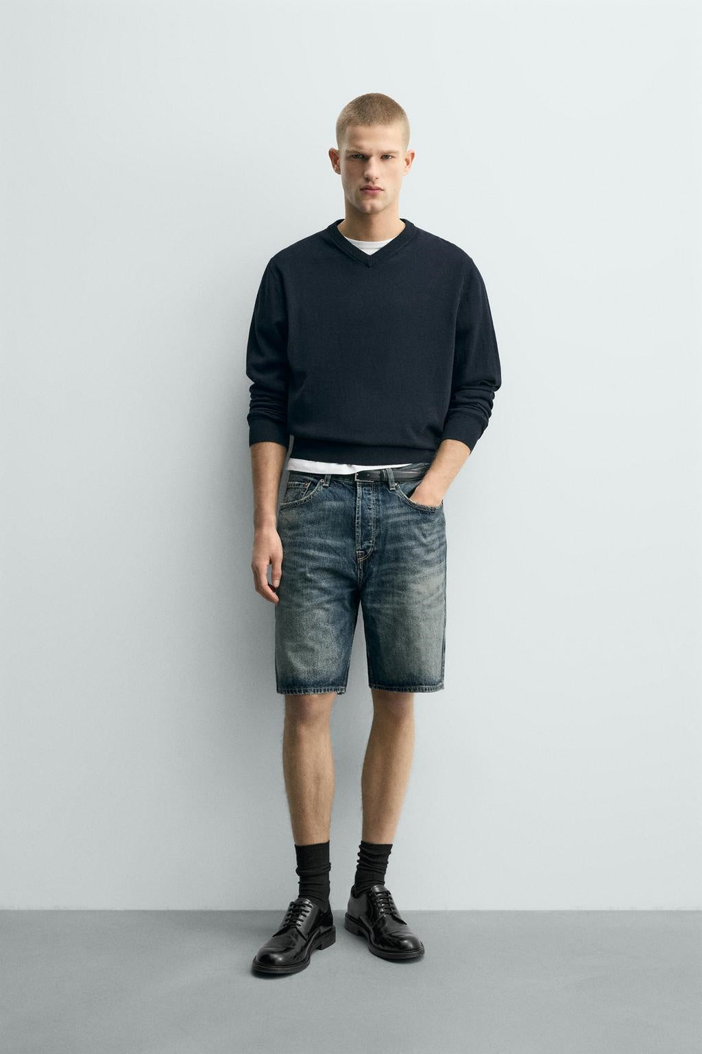 ZA Vintage Wash Denim Bermuda Shorts