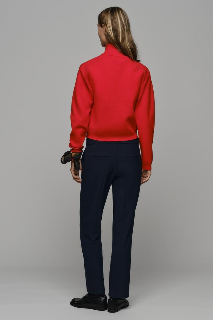 ZA Half-Zip High-Neck Knit Sweater