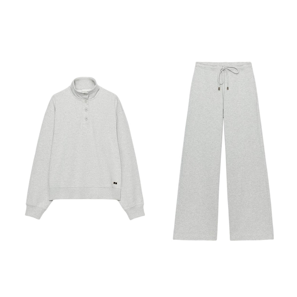 ZA High-Neck Sweatshirt & Wide-Leg Pants Set
