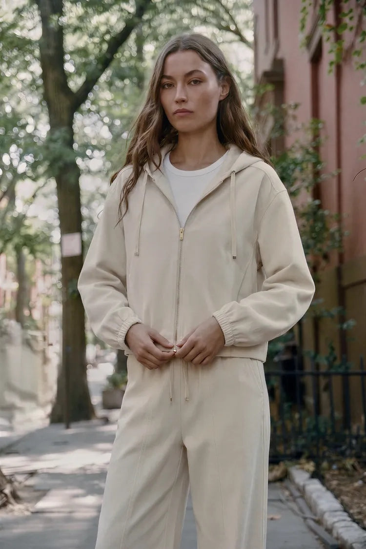 ZA Hooded Jacket & Wide-Leg Pants Set