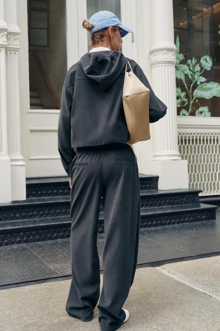 ZA Hooded Jacket & Wide-Leg Pants Set