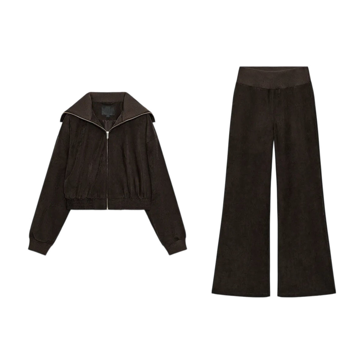 ZA Wide-Leg Zip Jacket Co-Ord Set