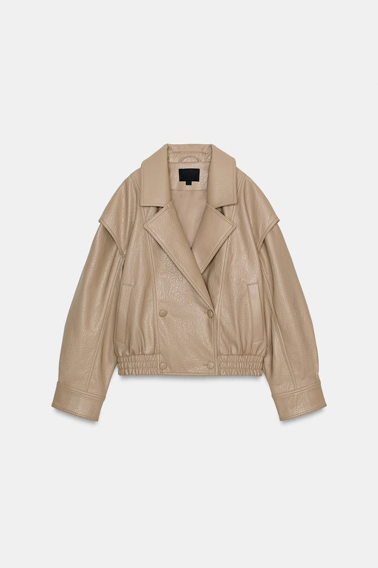 ZA Women’s Faux Leather Cropped Biker Jacket