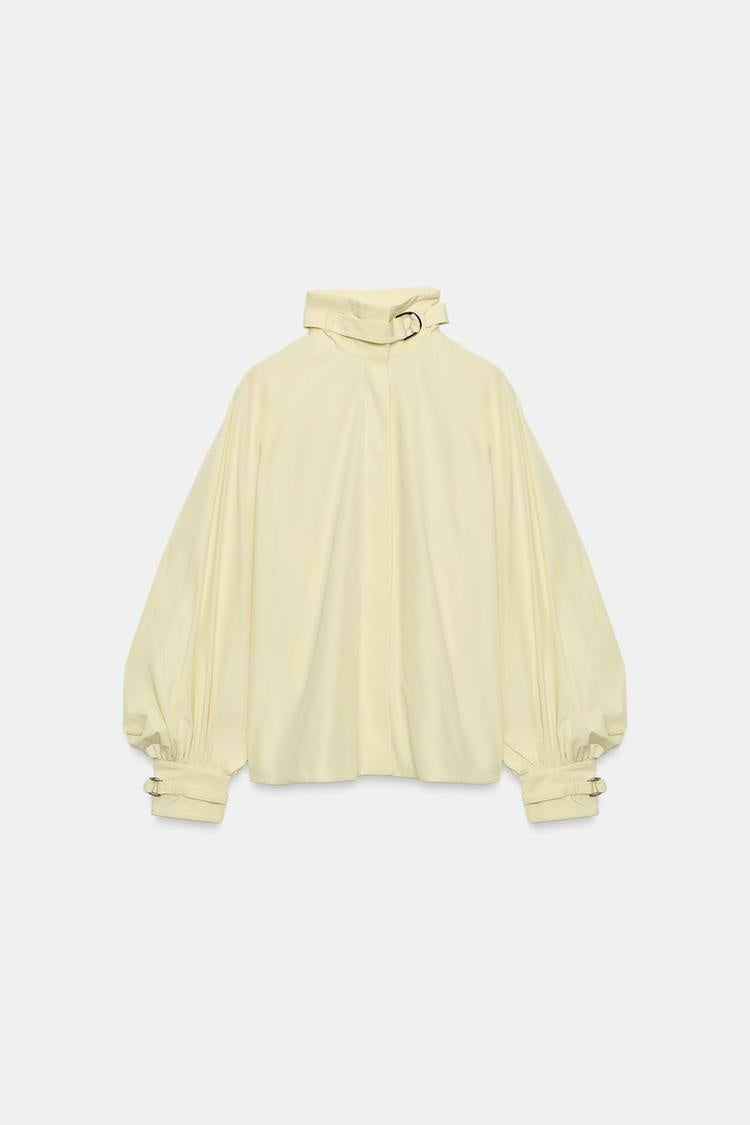 ZA Women’s High-Neck Balloon Sleeve Blouse