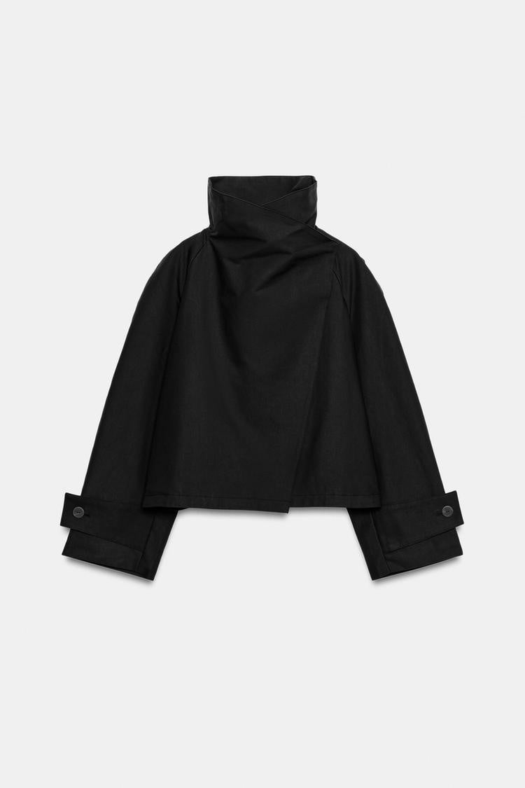 ZA High-Neck Cape Sleeve Jacket