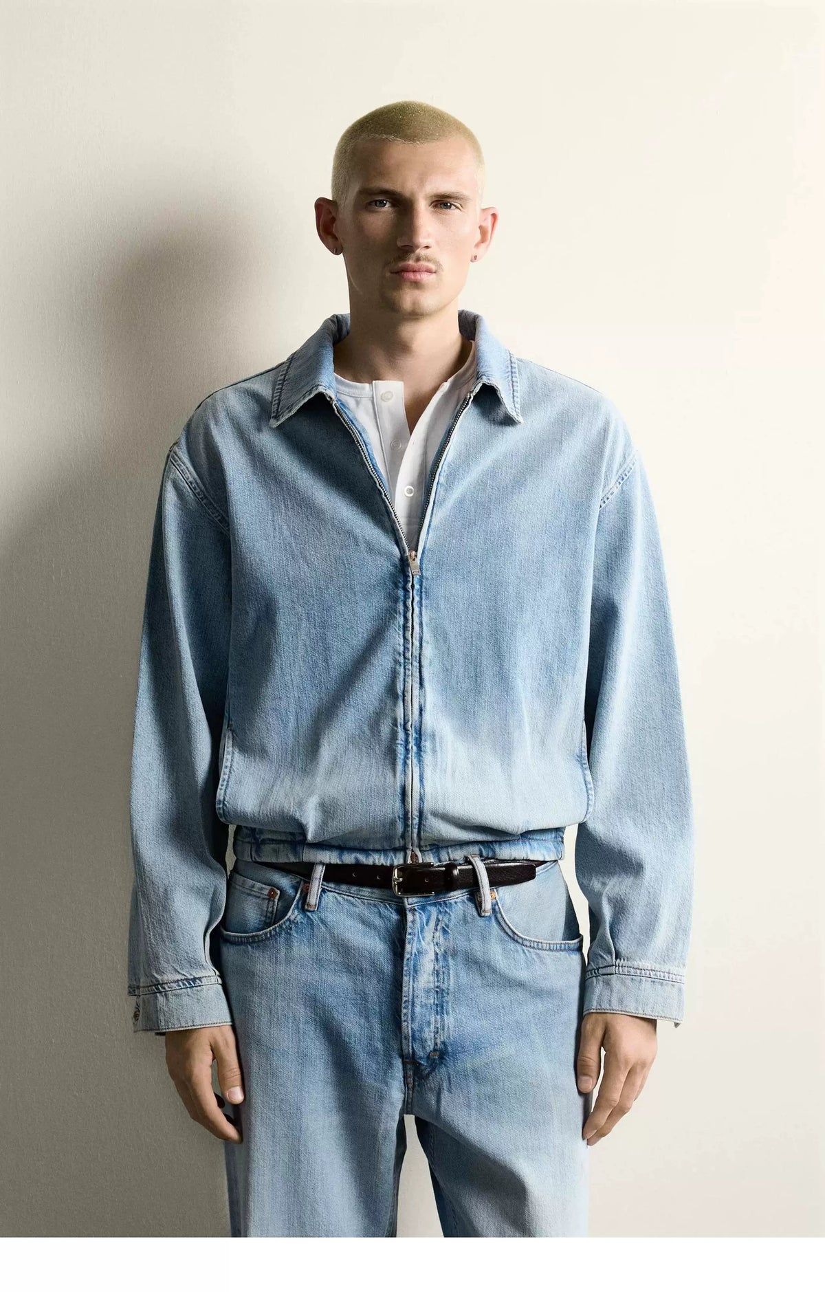 ZA Light Wash Denim Zip Jacket
