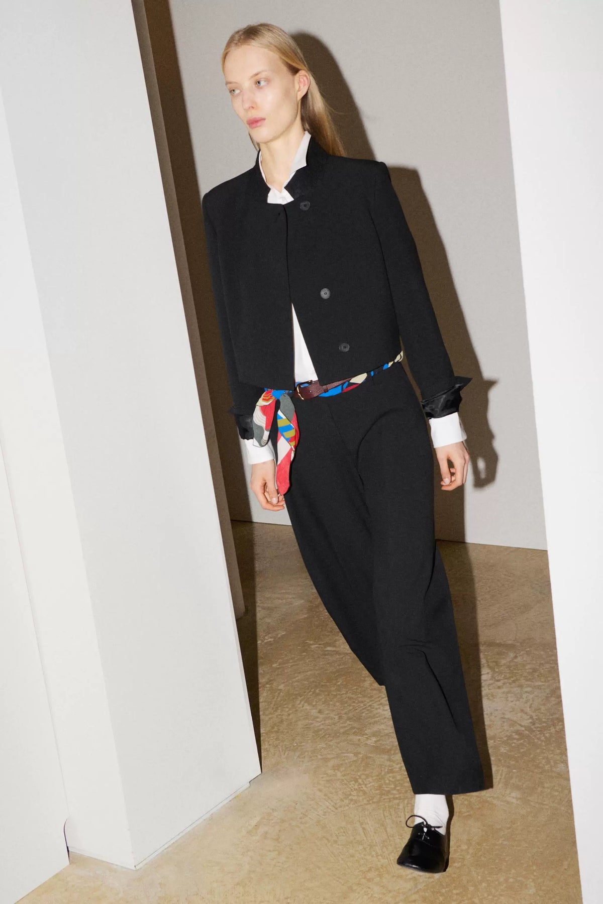 ZA Cropped Jacket &amp; Barrel-Leg Trouser Set