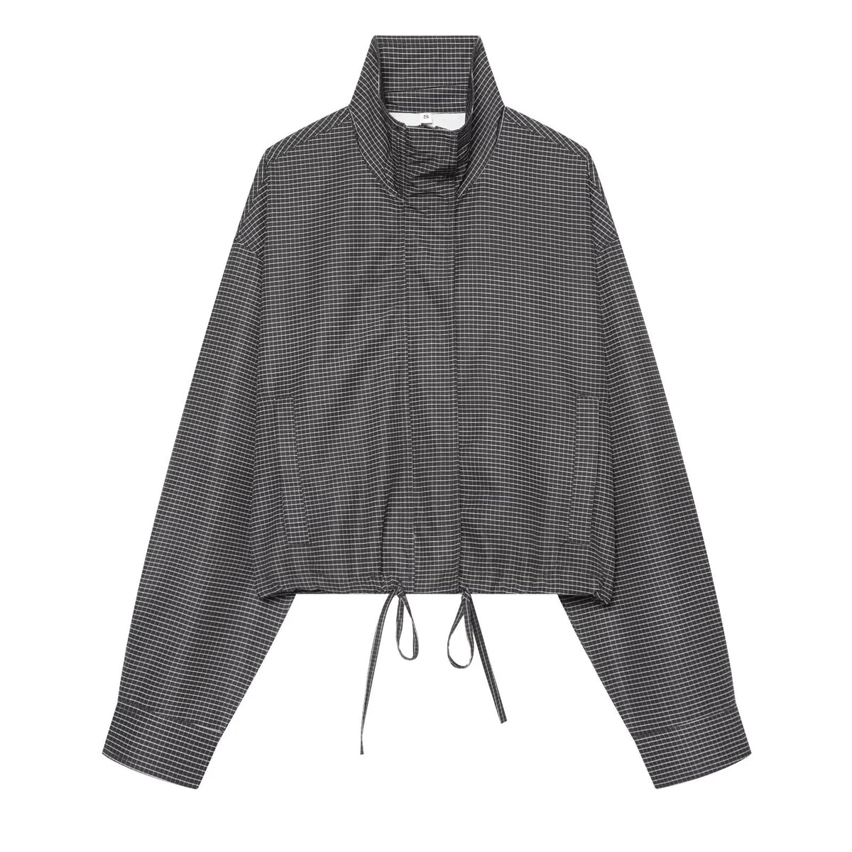 ZA Women’s Check High-Neck Cropped Jacket