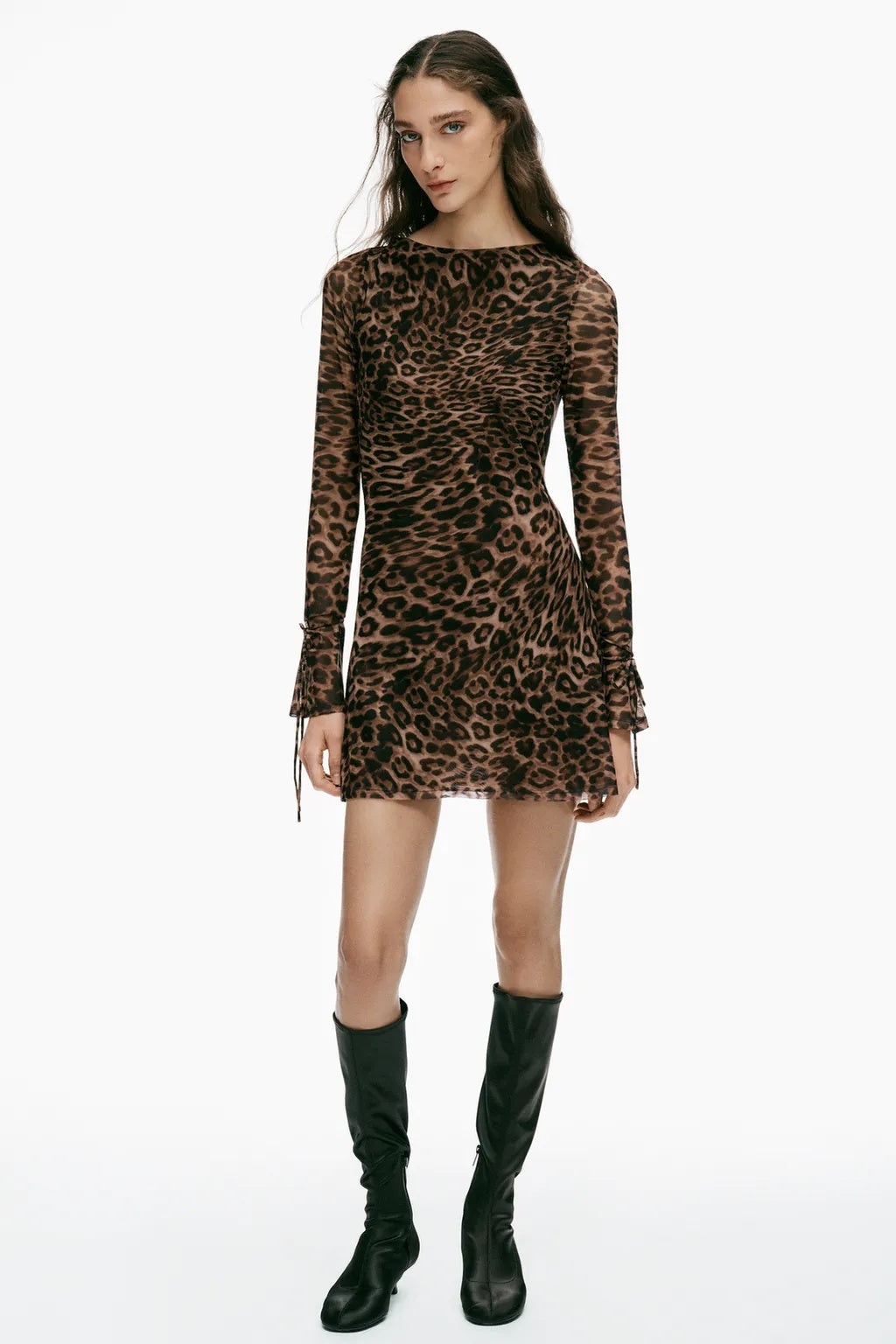ZA Animal Print Draped Mini Dress