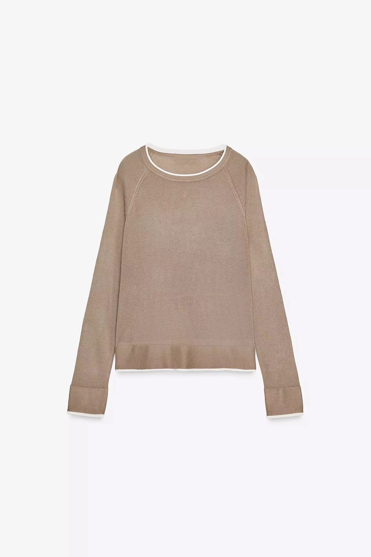 ZA Women’s Contrast-Trim Lightweight Knit Top