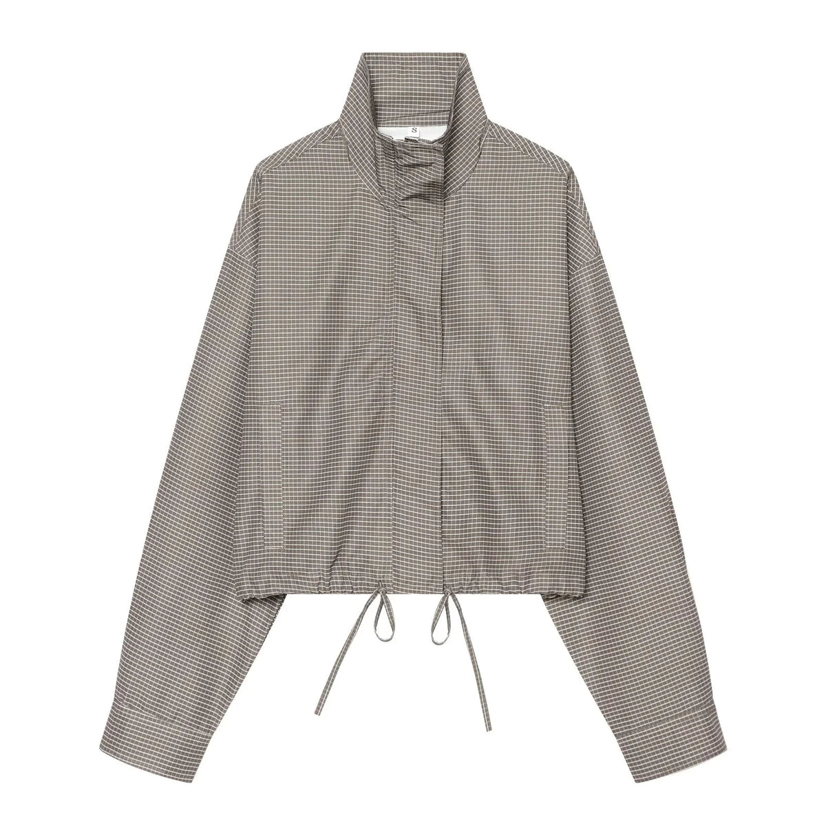 ZA Women’s Check High-Neck Cropped Jacket
