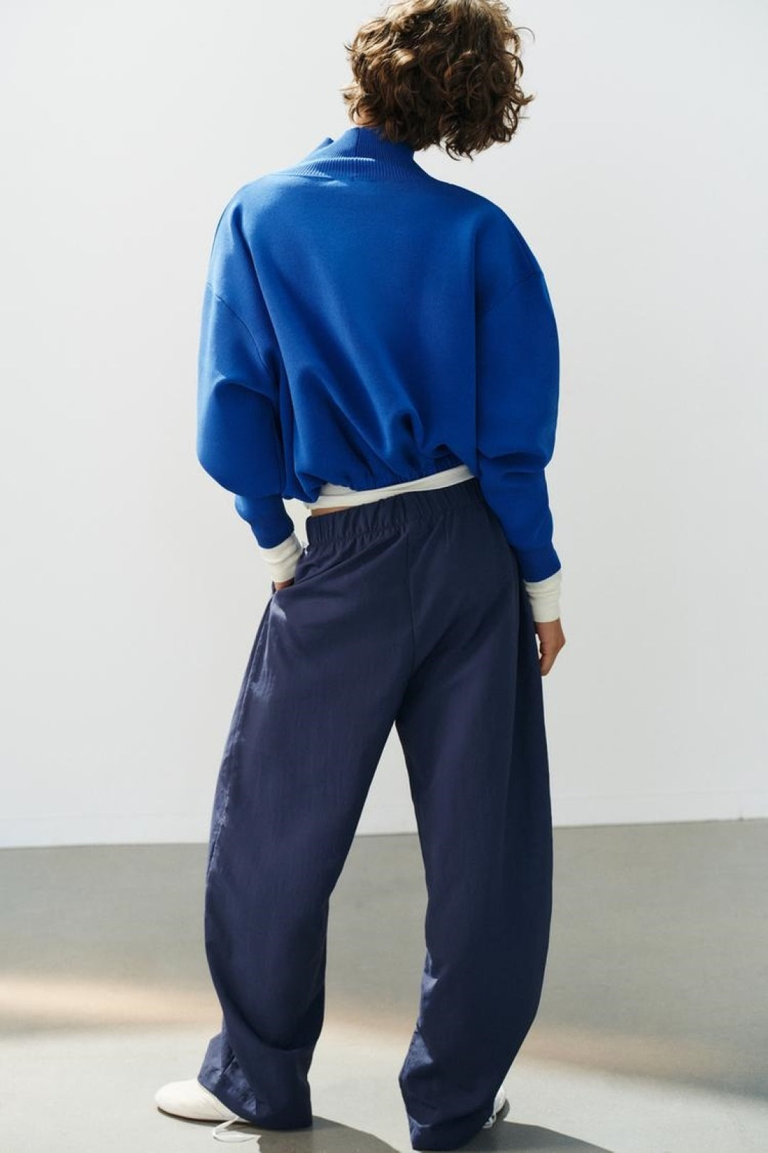 ZA Cobalt Blue High-Neck Knit Sweater
