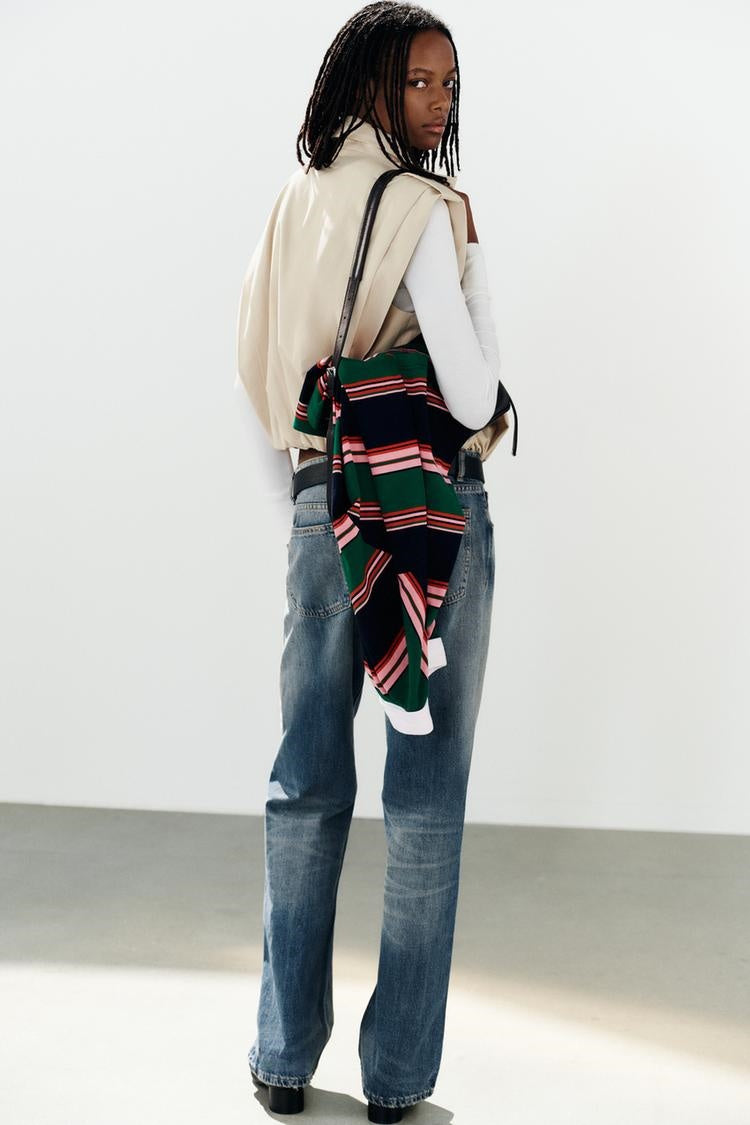 ZA Double-Breasted High-Neck Utility Vest