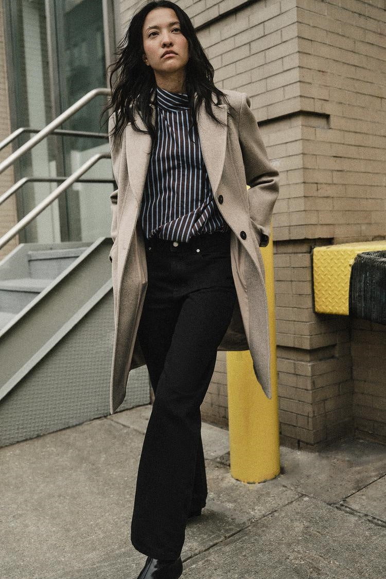 ZA Classic Single-Breasted Long Coat