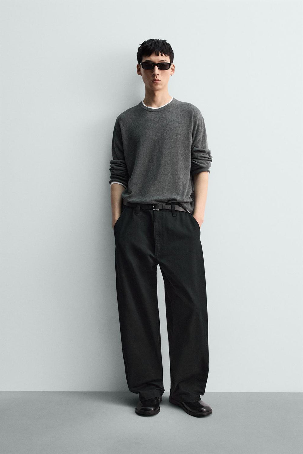 Contrast Trim Lightweight Knit Sweater