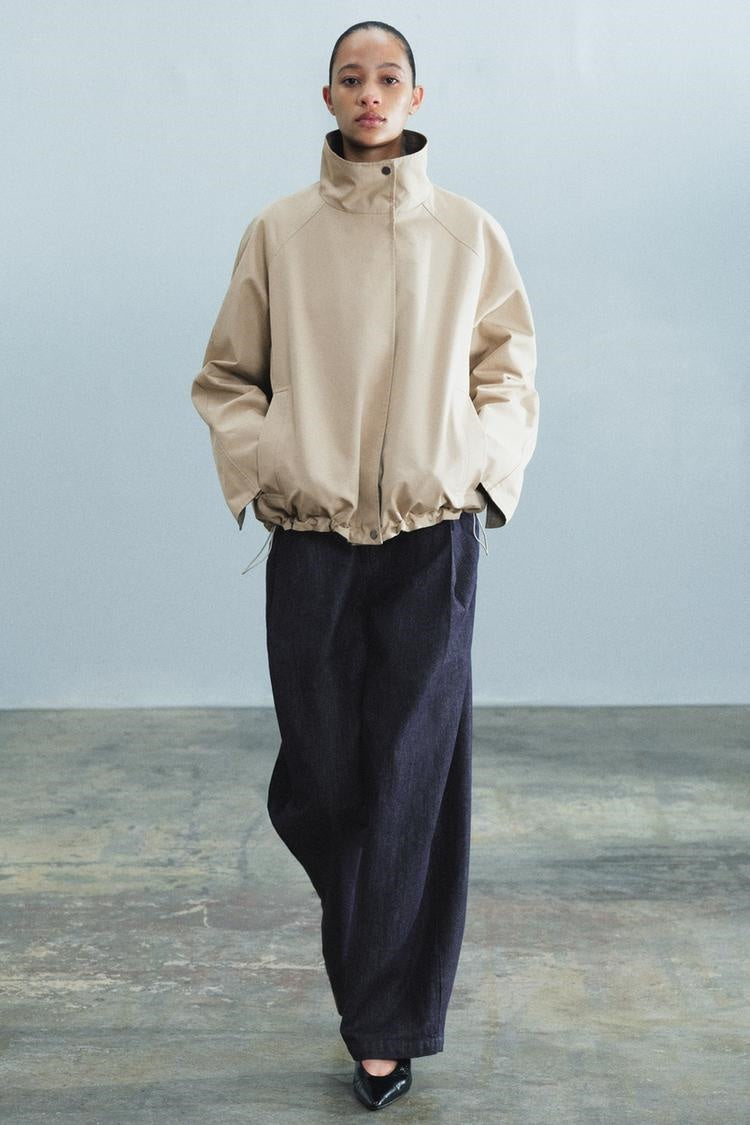 ZA Reversible Check High-Neck Jacket