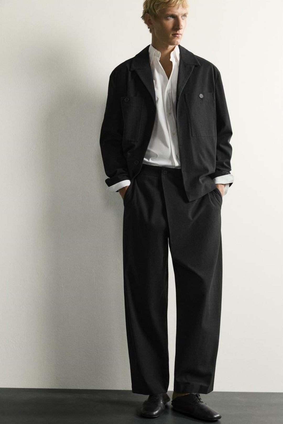 ZA Relaxed Utility Overshirt &amp; Wide-Leg Trouser Set