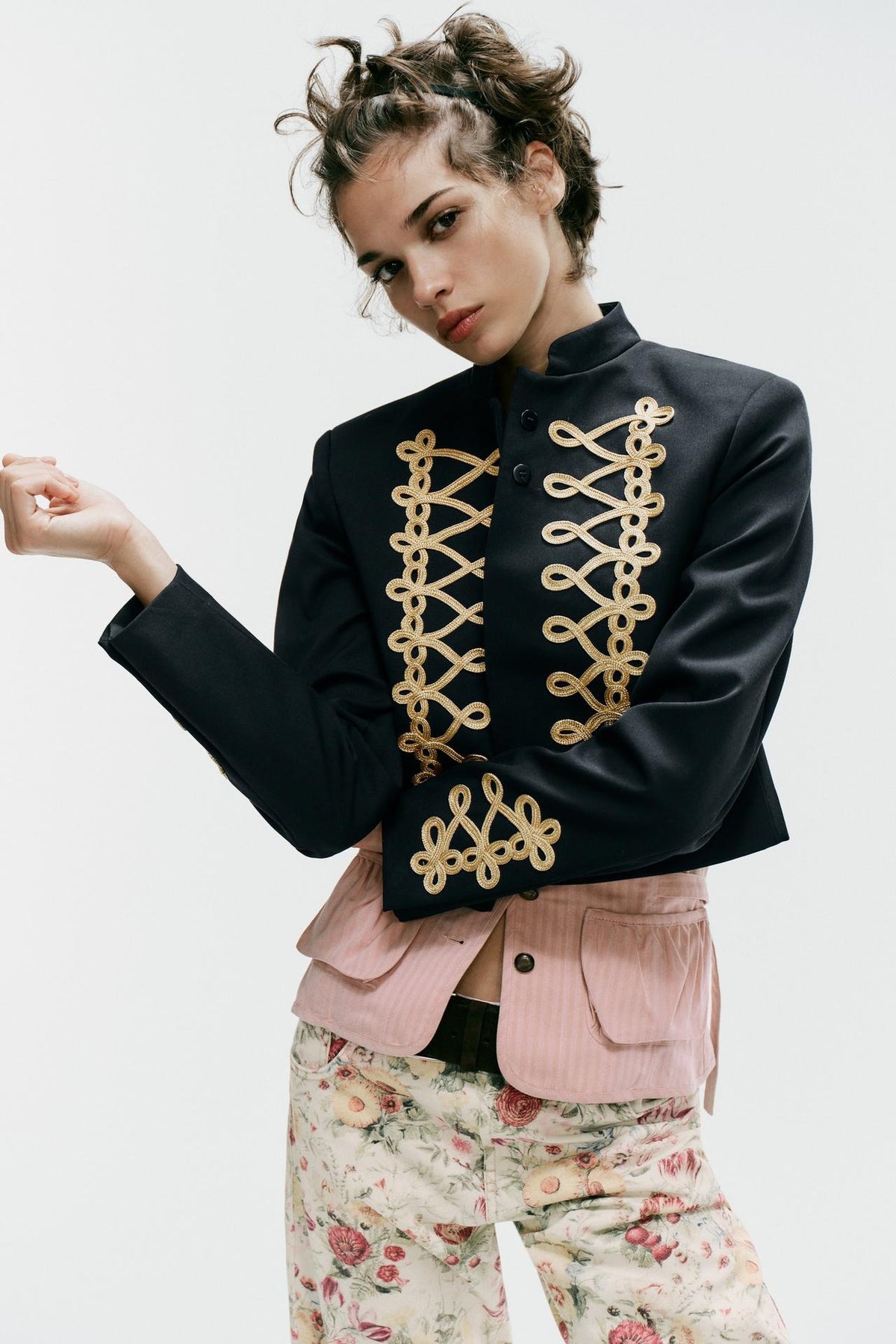 ZA Military Braid Cropped Jacket