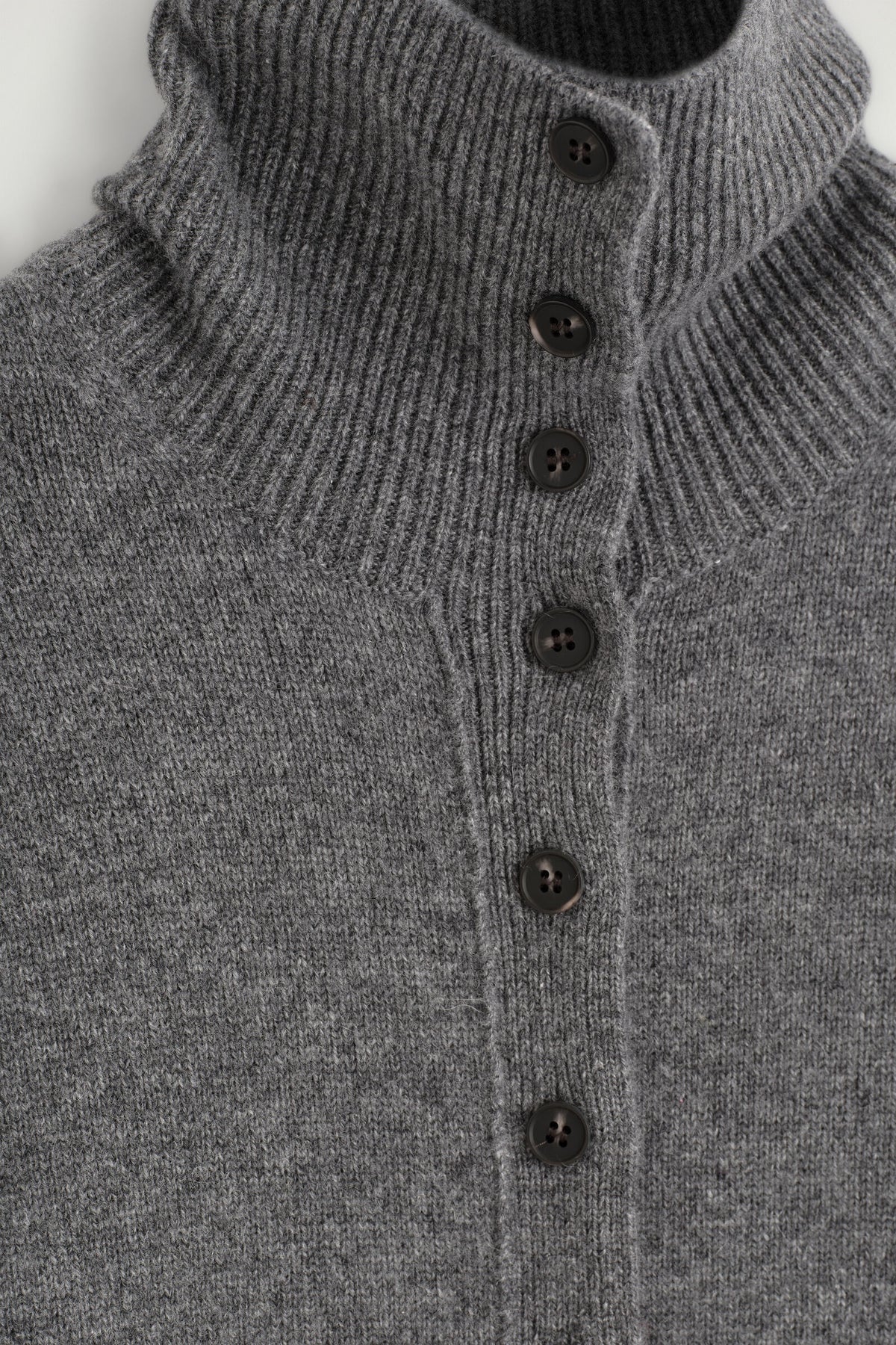 CS High-Neck Button-Up Knit Cardigan