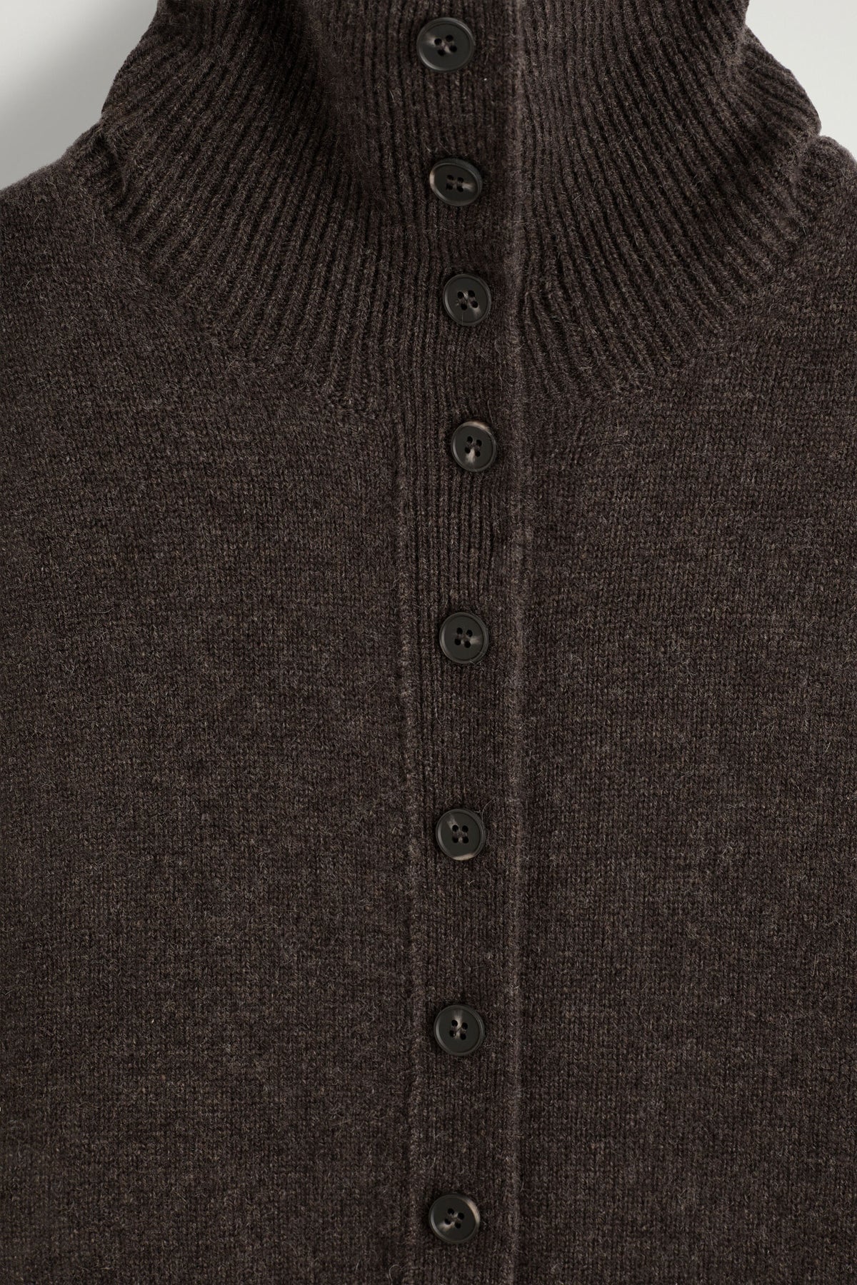 CS High-Neck Button-Up Knit Cardigan