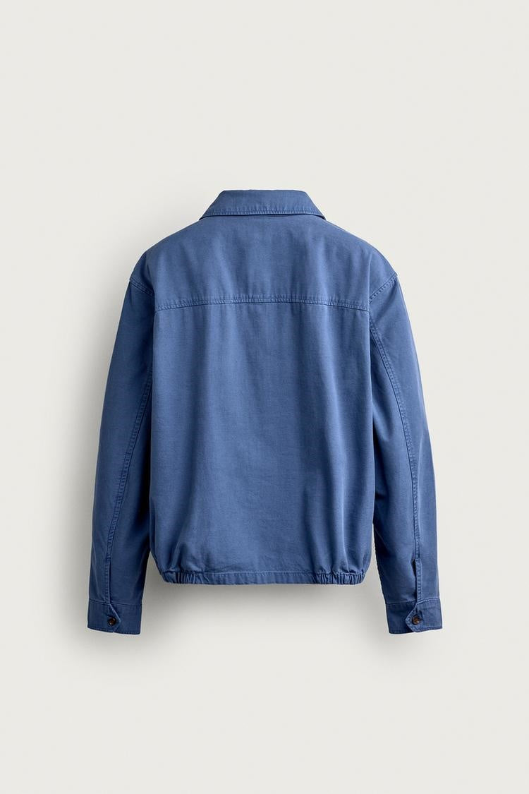 ZA Washed Blue Zip-Up Jacket