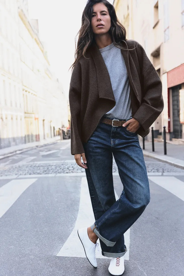 ZA Draped Open-Front Jacket
