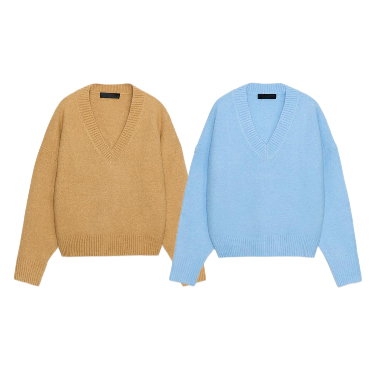 ZA  Relaxed V-Neck Knit Sweater