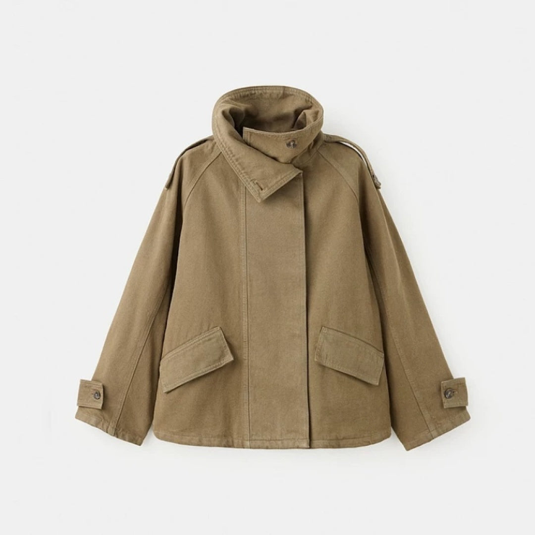 ZA Women’s Khaki High-Neck Utility Jacket