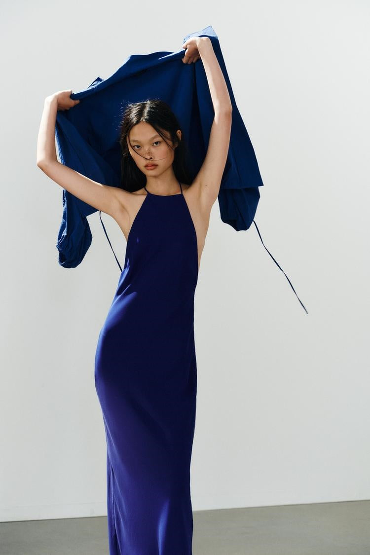 ZA Draped Halter Maxi Dress