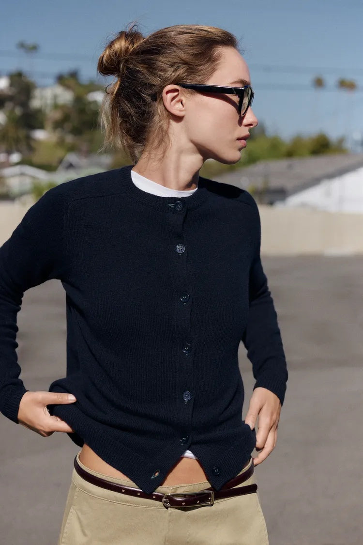 ZA Classic Fine-Knit Button Cardigan