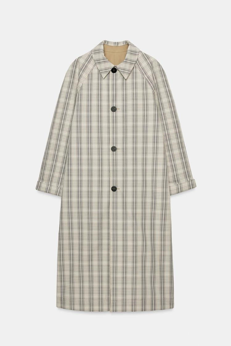 ZA Reversible Check Long Coat