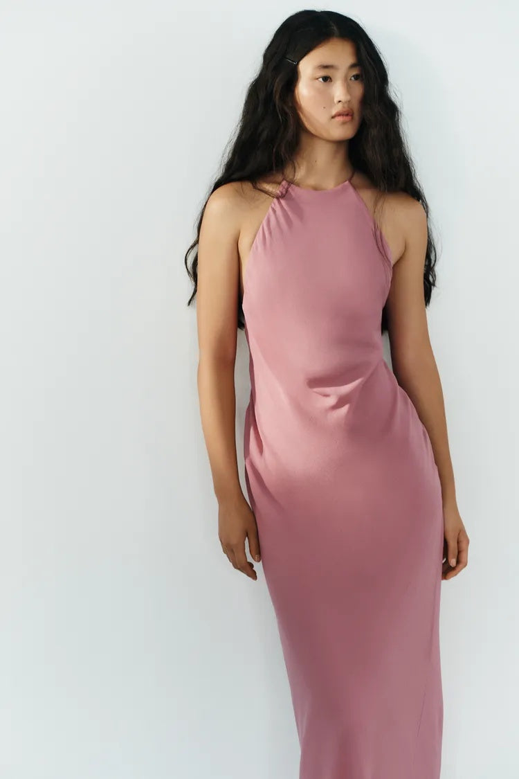 ZA Draped Halter Maxi Dress