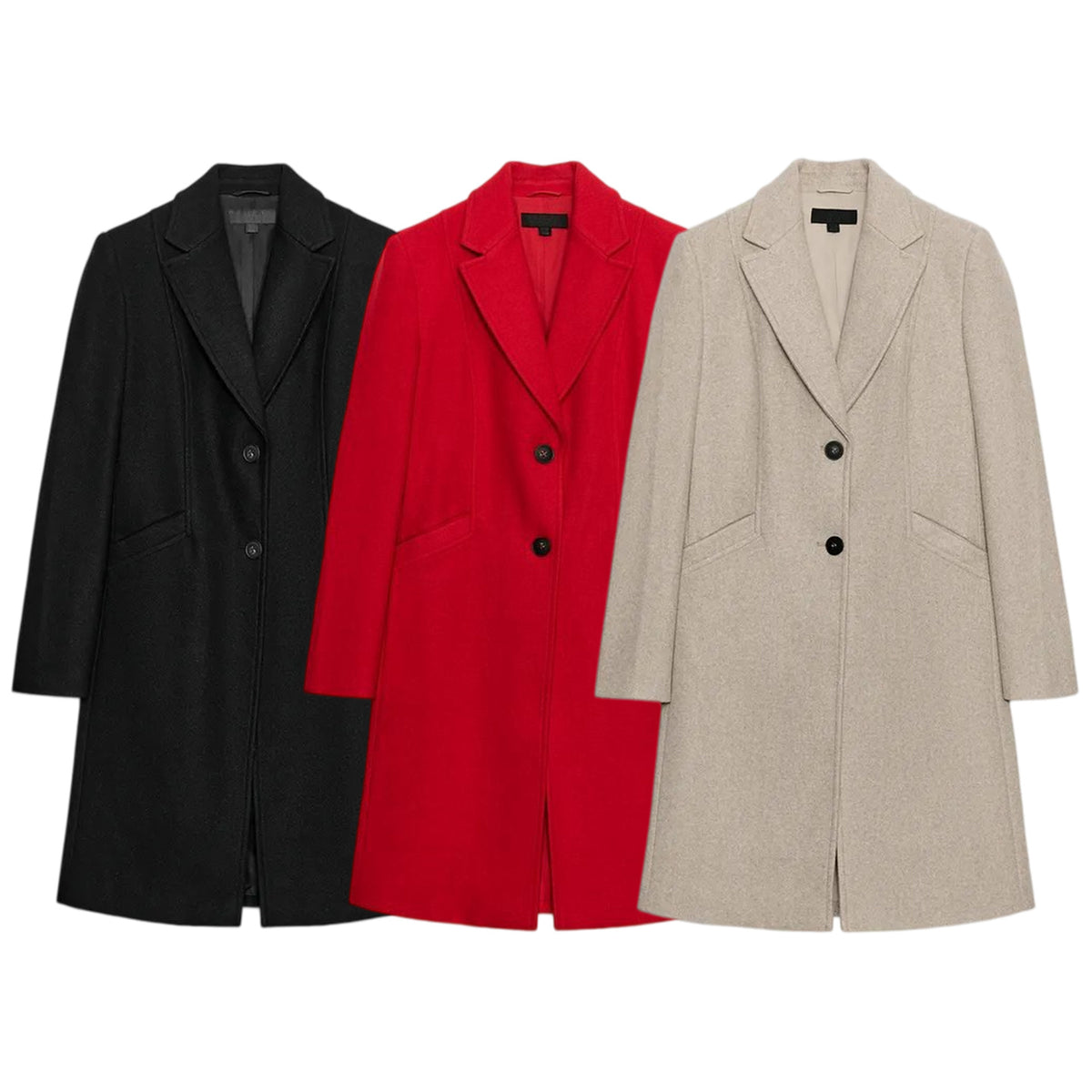 ZA Classic Single-Breasted Long Coat