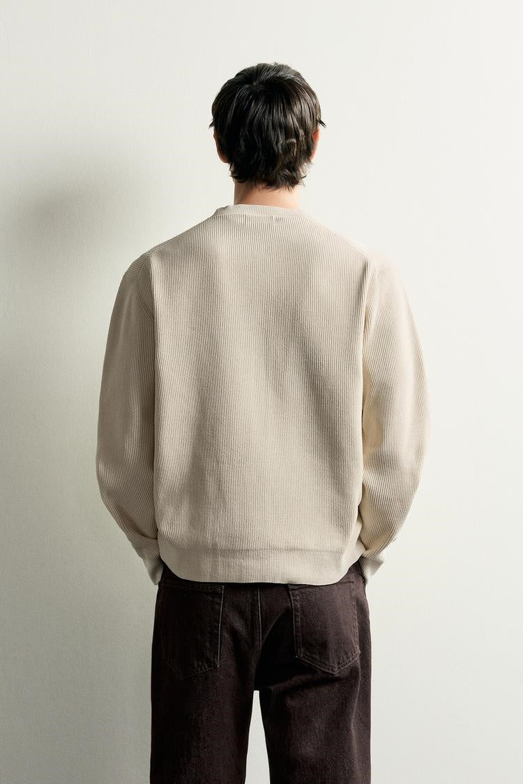 ZA Ribbed Button-Front Knit Cardigan