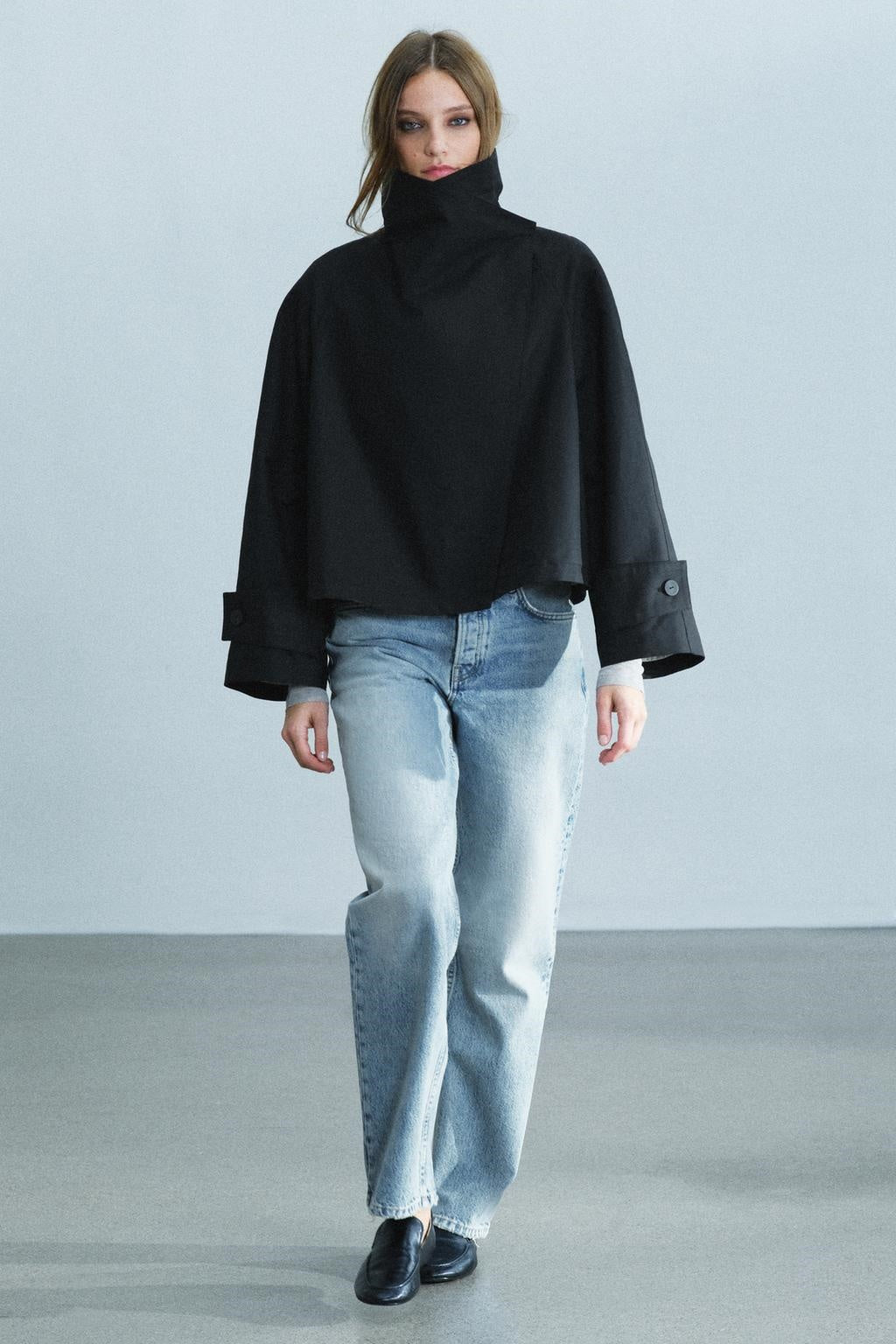 ZA High-Neck Cape Sleeve Jacket