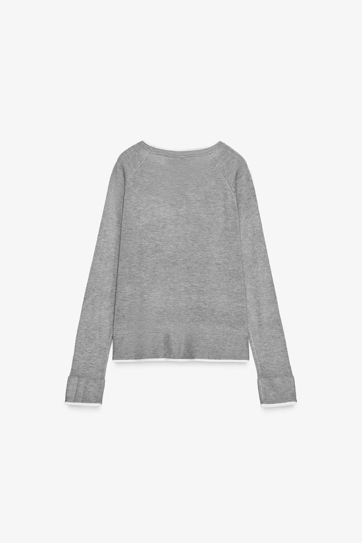 ZA Women’s Contrast-Trim Lightweight Knit Top