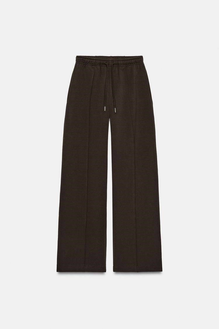 ZA Half-Zip Funnel Neck Sweatshirt & Wide-Leg Pants Set