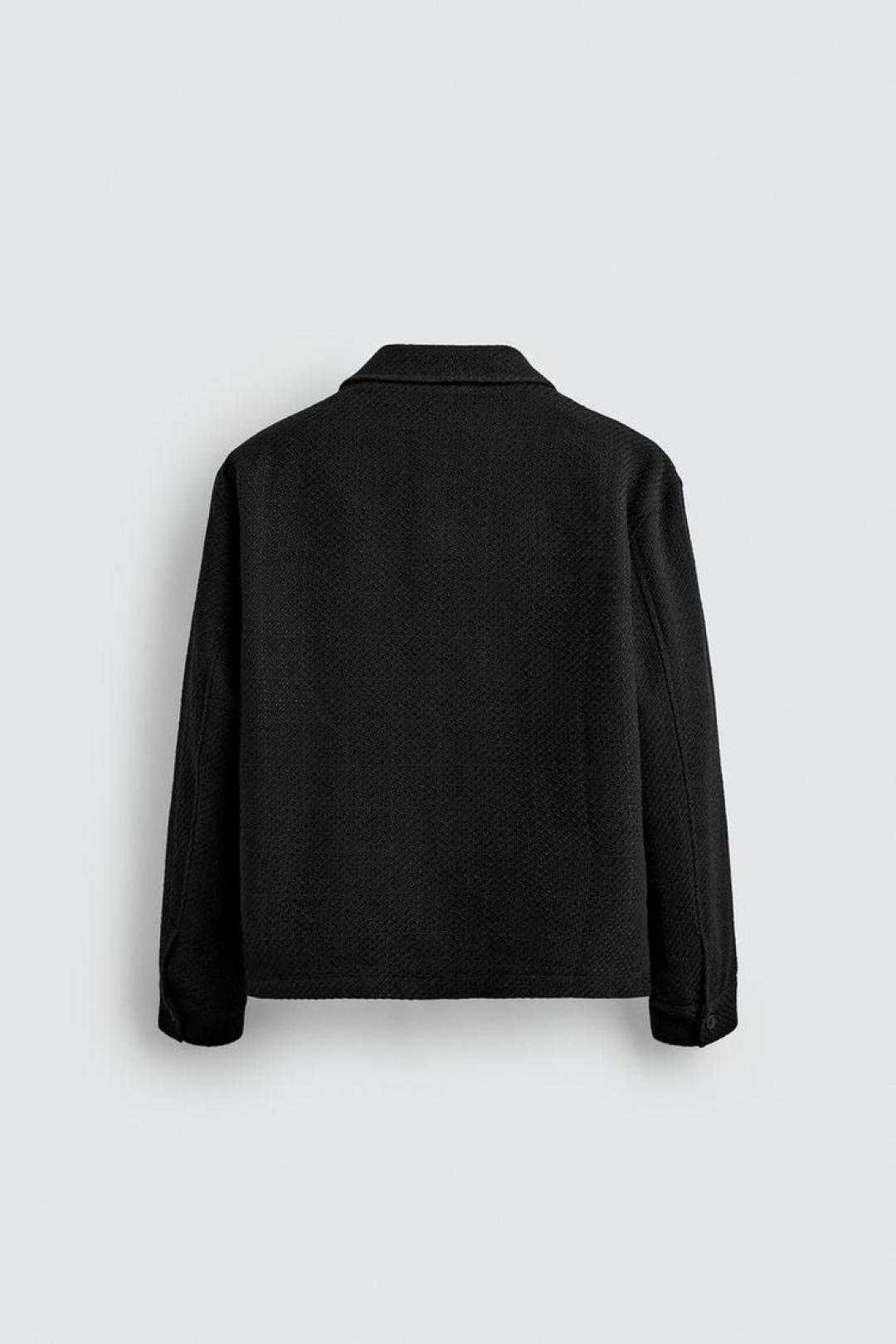 Textured Zip-Up Collar Jacket