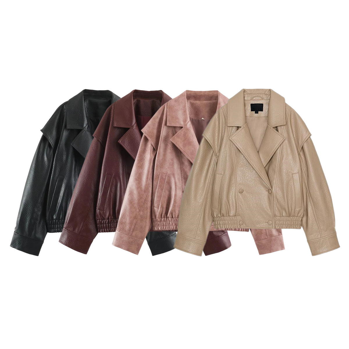 ZA Women’s Faux Leather Cropped Biker Jacket