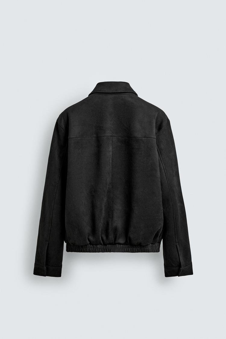 ZA Suede-Effect Zip Jacket