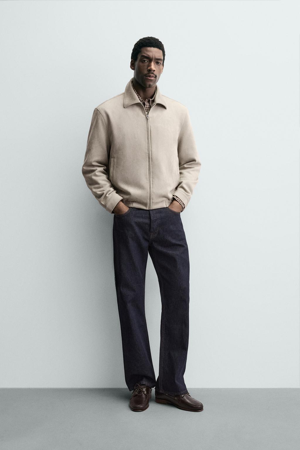 ZA Suede-Effect Zip Jacket