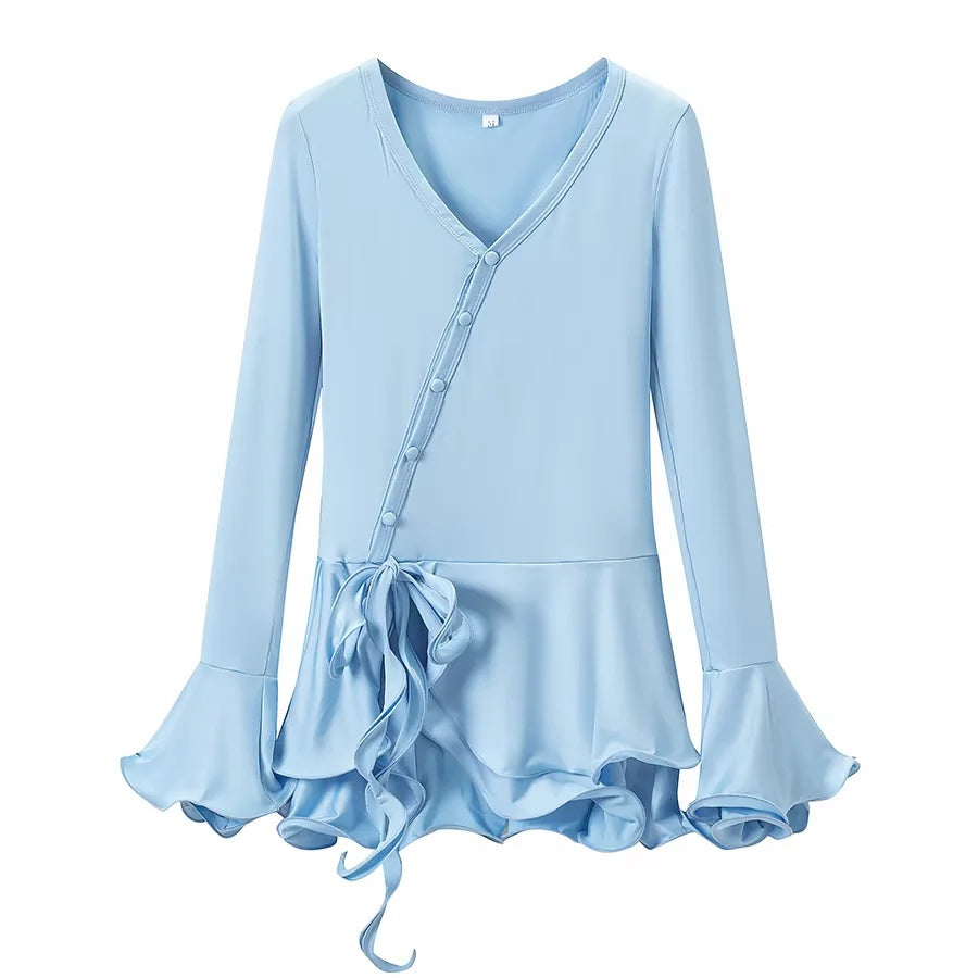 ZA Ruffle-Trim Wrap Mini Dress