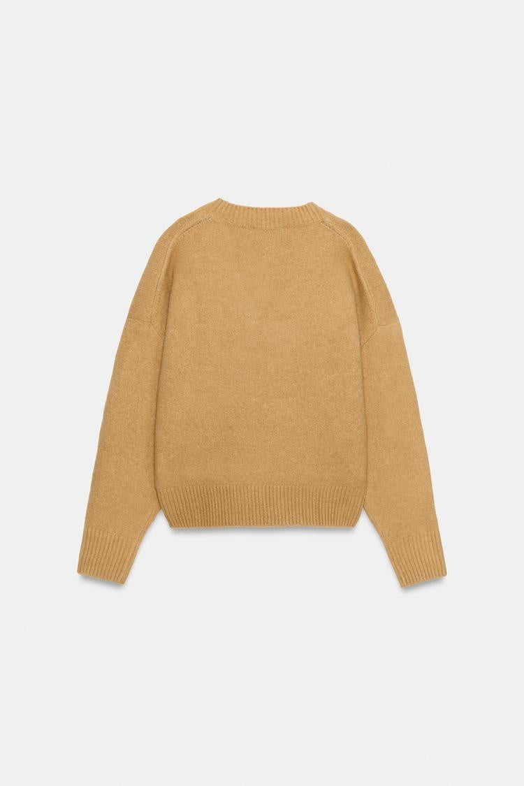 ZA  Relaxed V-Neck Knit Sweater