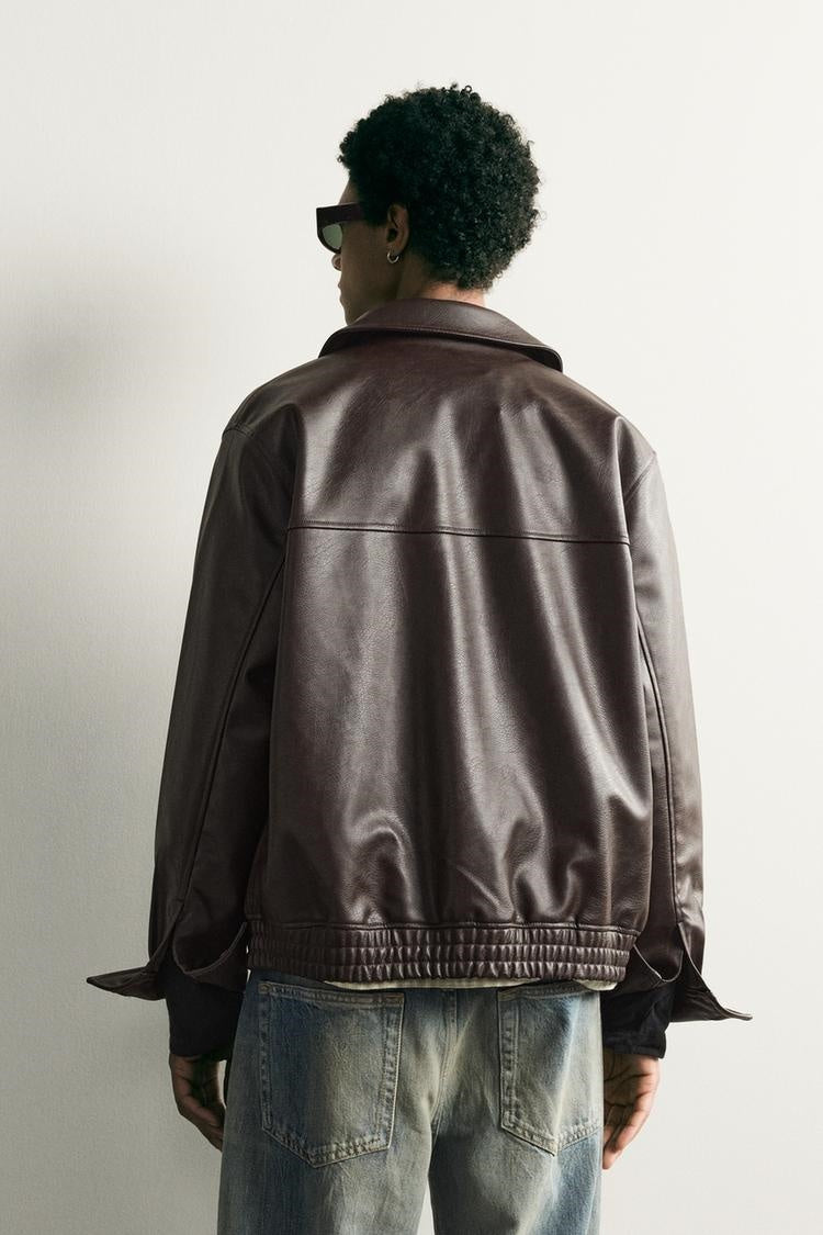 ZA Classic Faux Leather Zip Jacket
