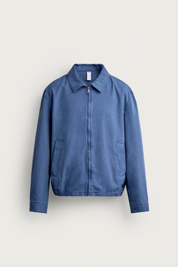 ZA Washed Blue Zip-Up Jacket