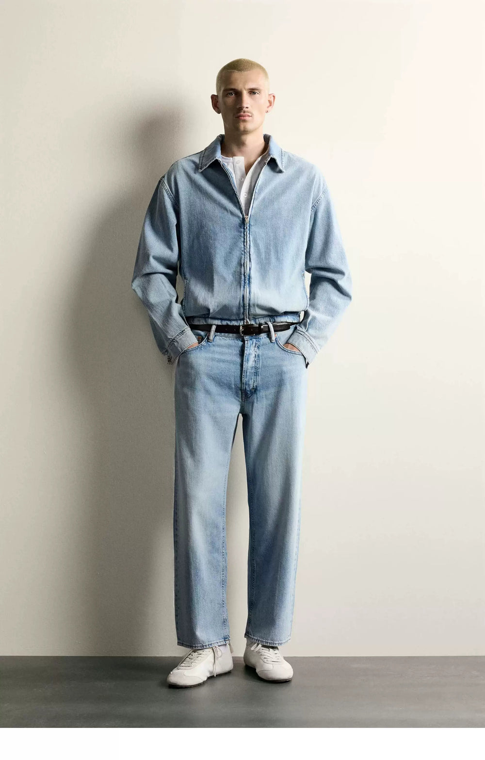 ZA Light Wash Denim Zip Jacket
