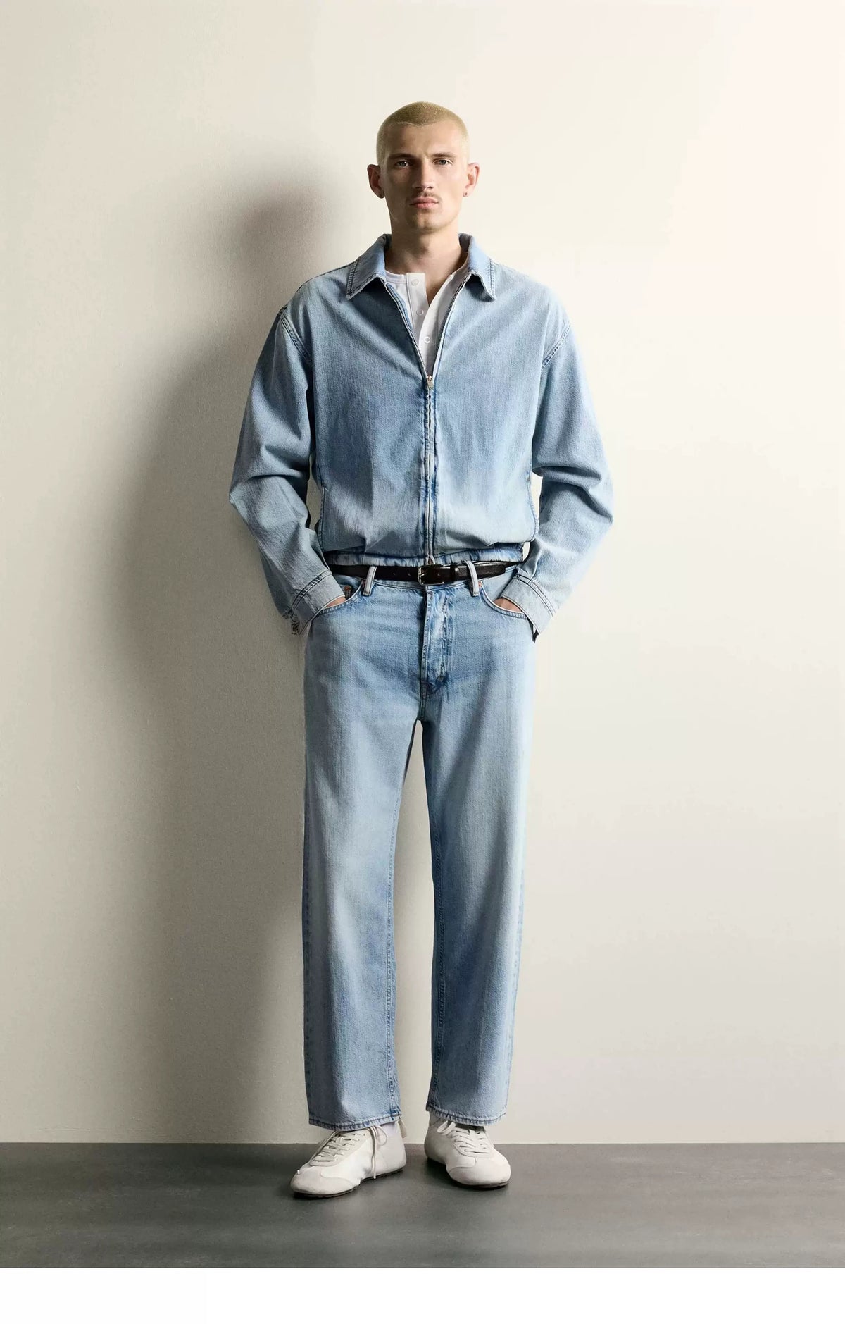 ZA Light Wash Denim Zip Jacket
